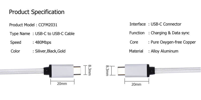 USB C to USB C Cable CCFM2031